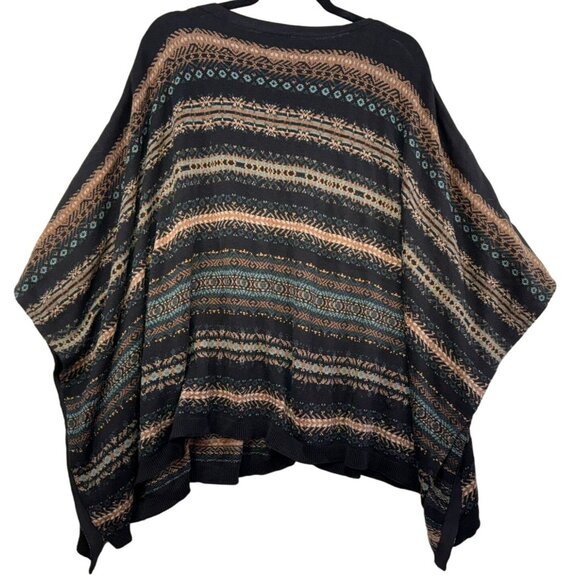 J. Jill Womens One Size Multicolor Patterned Poncho With Button Detail - Picture 7 of 10